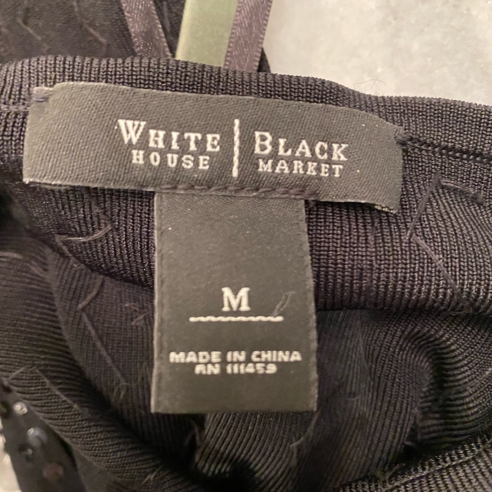 Black Halter Top With Pearls And Sequins - image 4